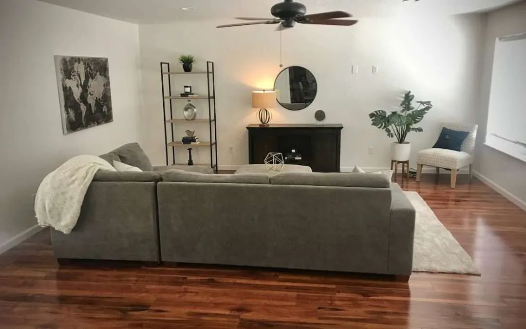 Living room after staging